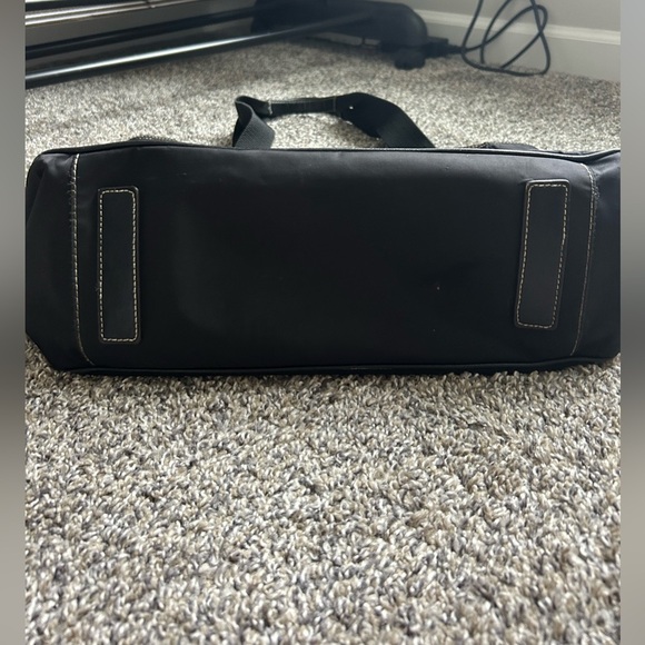 Nine West Black Nylon Shoulder Purse with White Stitching - Picture 4 of 9